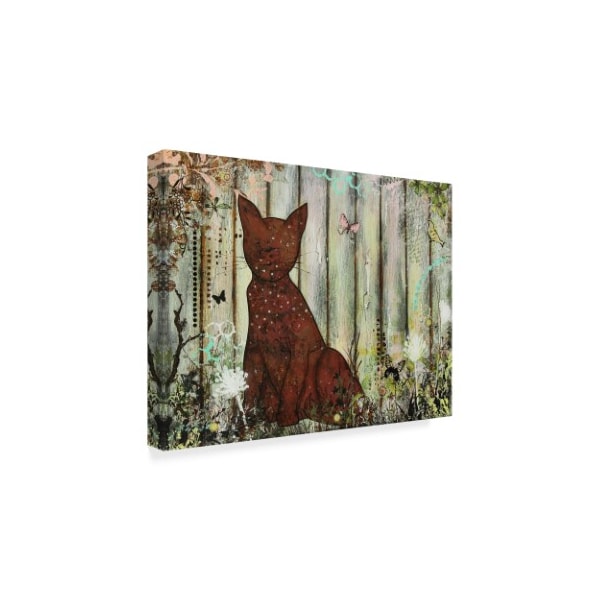Janelle Nichol 'In The Garden Dark Cat' Canvas Art,24x32